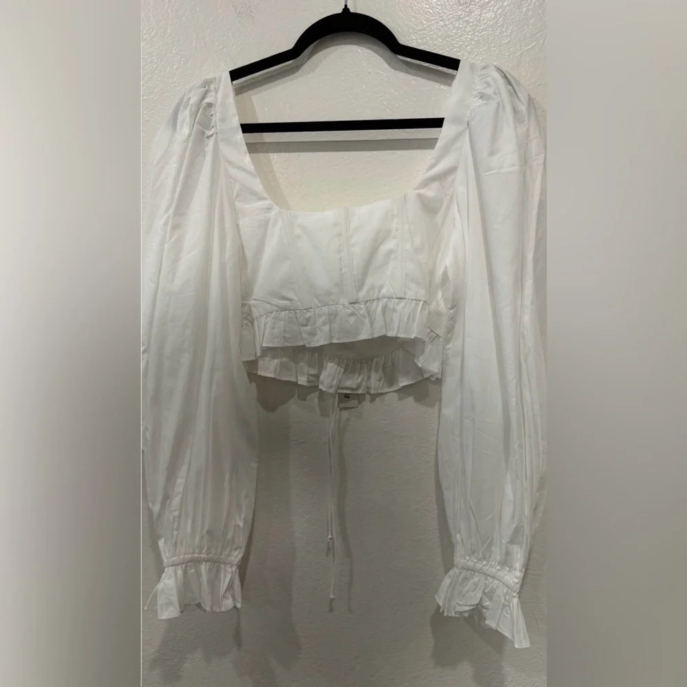 For Love & Lemons Heather Corset Crop Top NWT M $136 - Picture 5 of 5